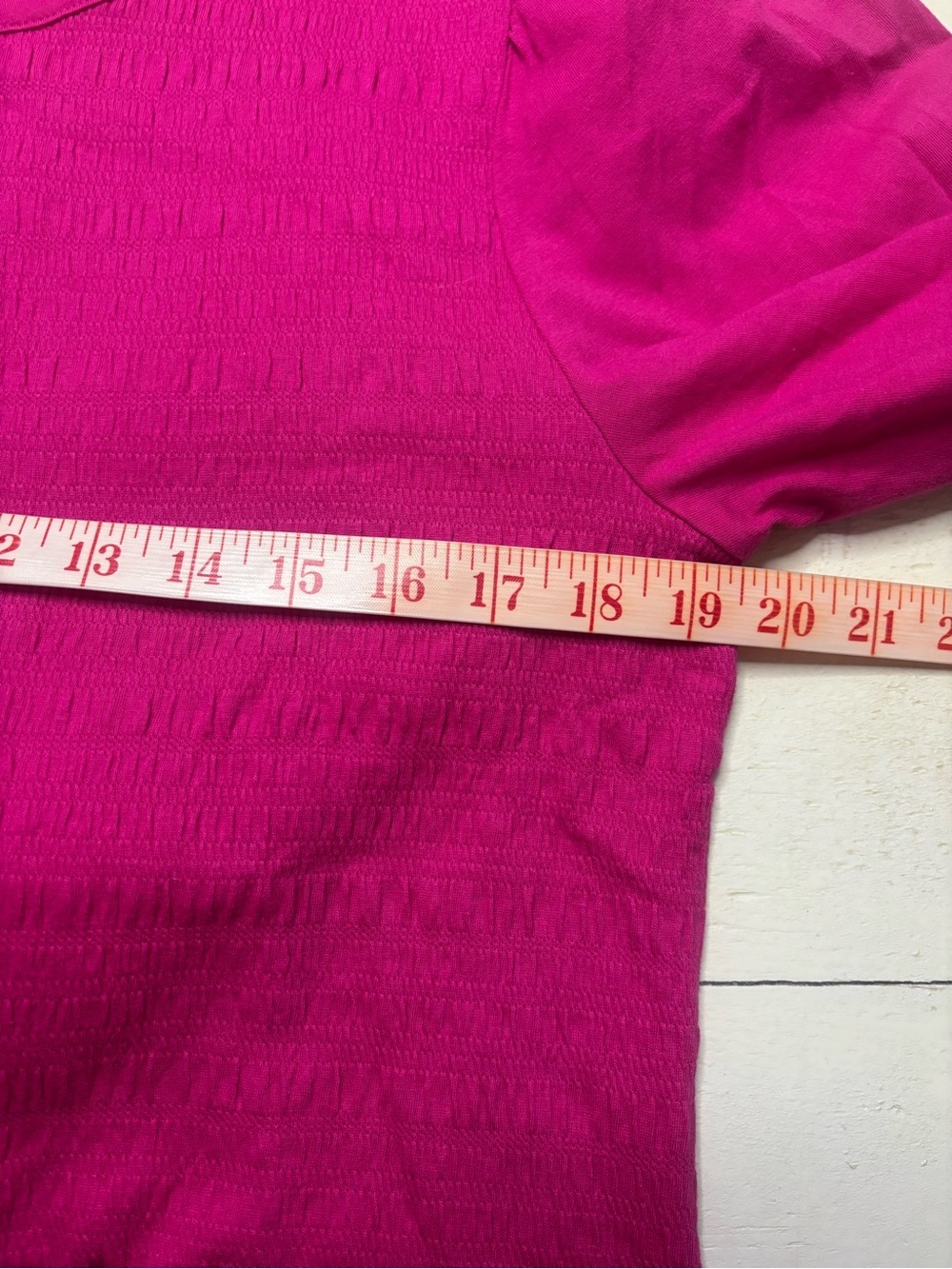Talbots Pink Puff Short Sleeve Pucker Knit Top Size Large Textured New Everyday - Picture 3 of 7